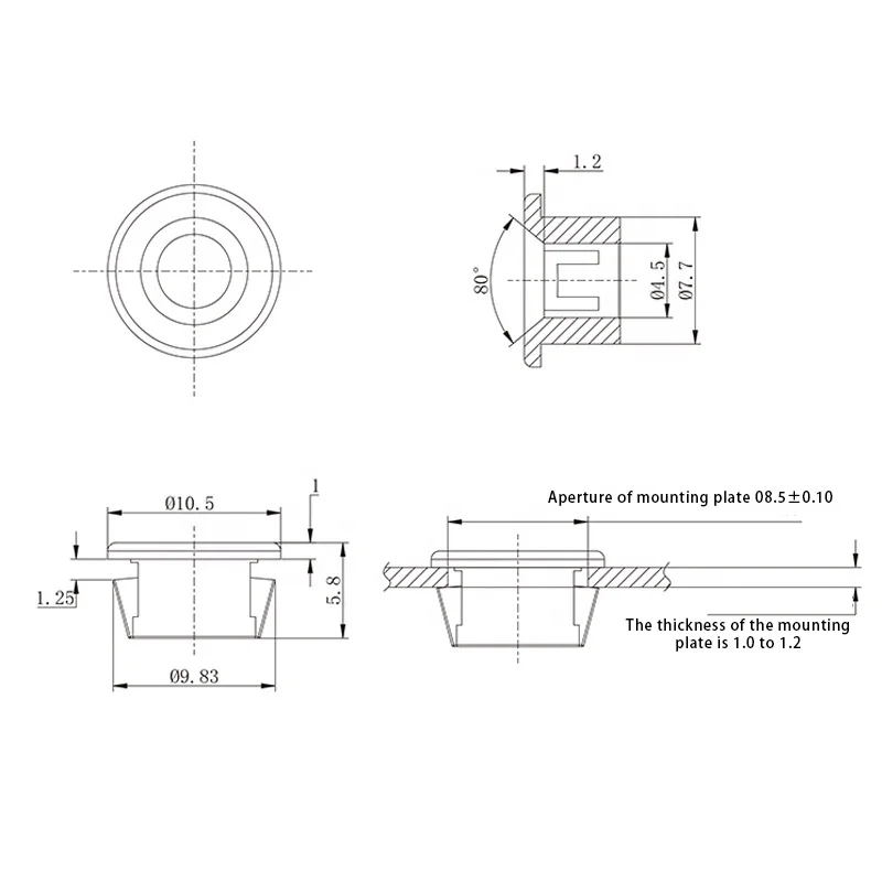 HX-01 Wire Snap Bushings  casing pipe Plastic Round Circle Nail Cable Wire Bushings