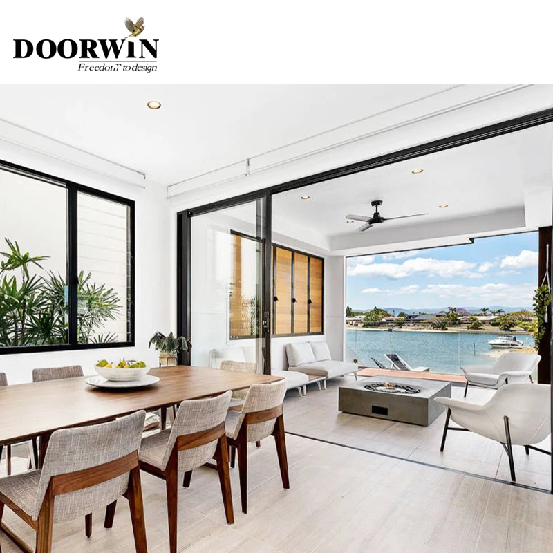 Hot sale modern aluminum double glazed or triple glass soundproof exterior entry sliding doors