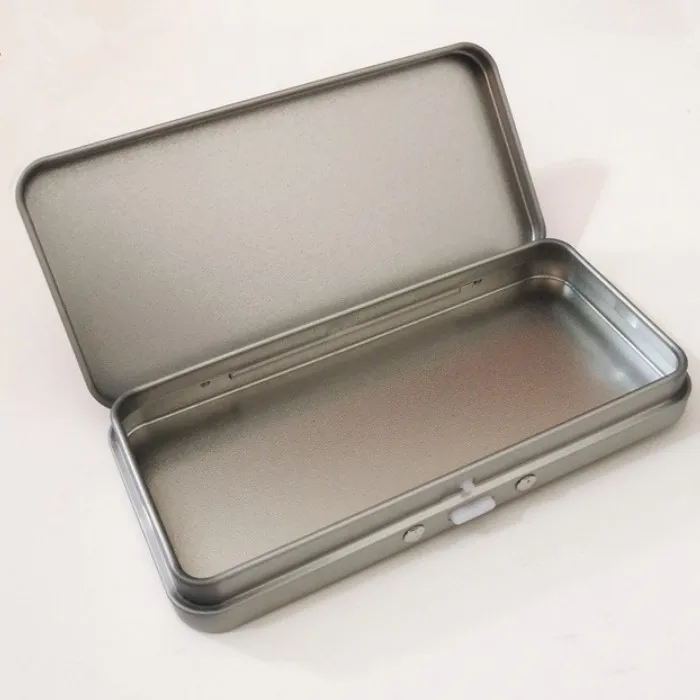 tin boxes custom hot sale wholesale pencil case empty rectangular hinge tin box