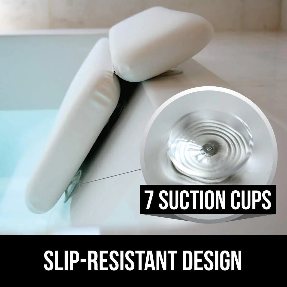 Comfortable Spa Headrest Neck Support Bath Pillow Waterproof with Suction