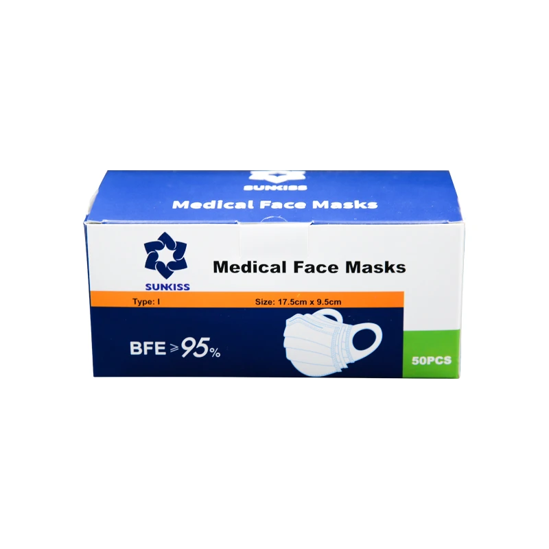 FCL Wholesale Blue Medical Procedure 3 Layer Earloop Disposable Mask