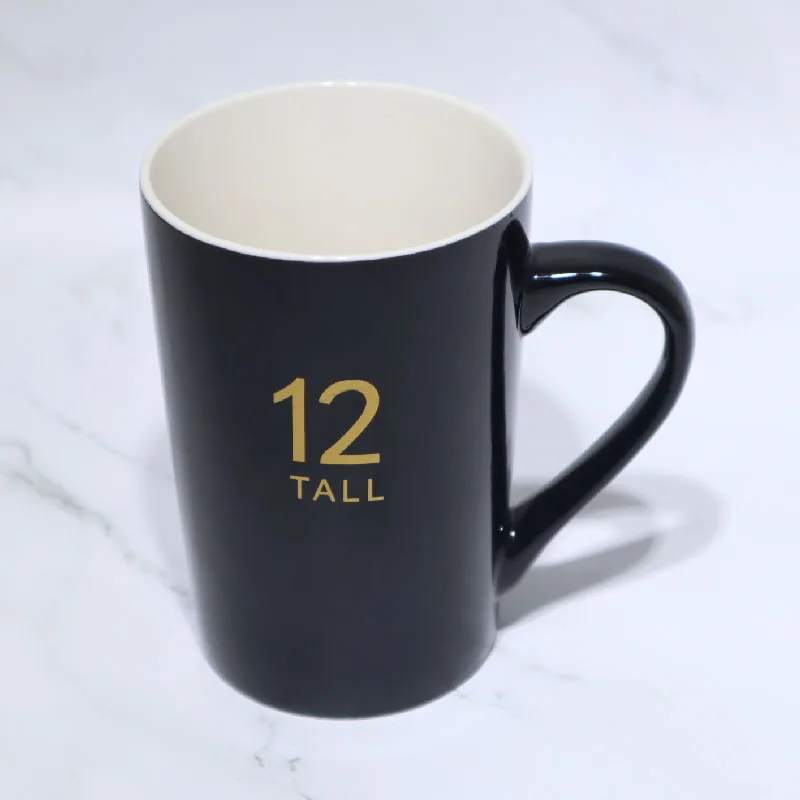 
Black and White Number 12 Sign of Zodiac Couples Porcelain Mug with Lid and Spoon Set 