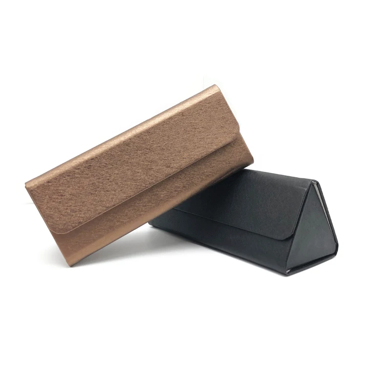 2020 new fashion top quality triangle sunglass case folding glasses case with logo eyewear packaging box