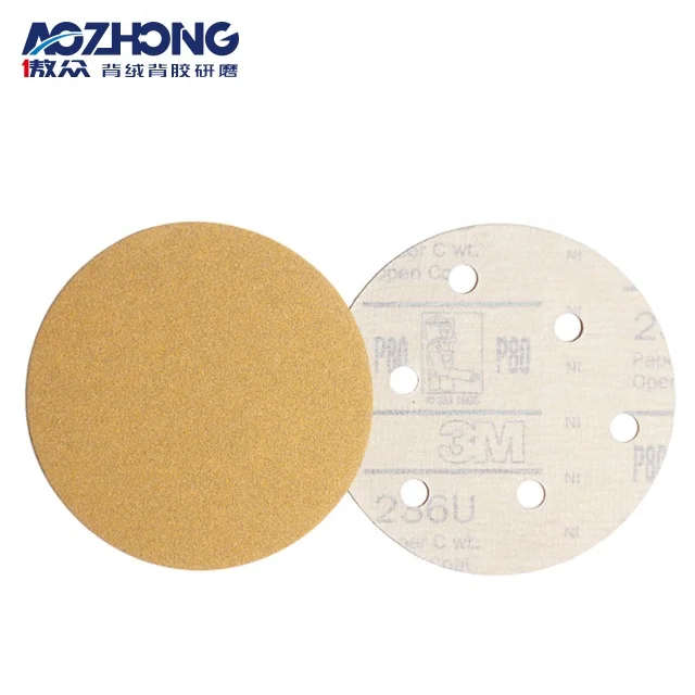 3M 236U-gold sanding sheet alumina abrasive sanding disc for metal surface paint polishing