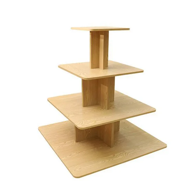 Привлекательный стильный деревянный рекламный стенд для супермаркета, бутиковая полка для розничного магазина, деревянные витринные полки для супермаркета