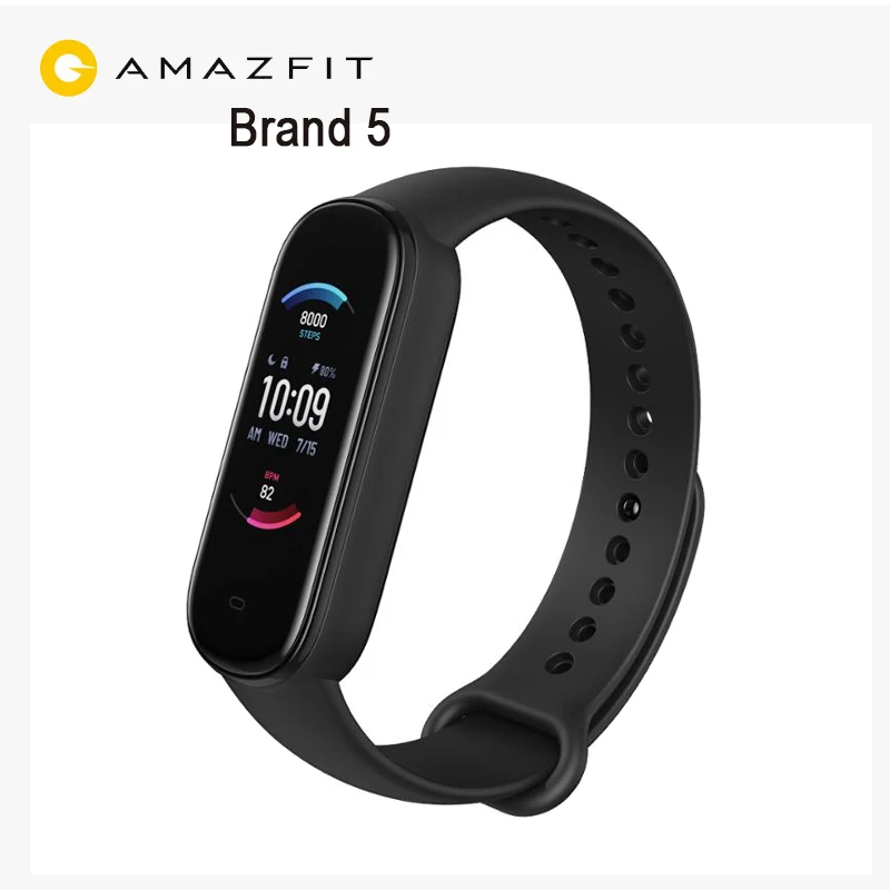 
2020 Новый Amazfit группа 5 Смарт Браслет цветной дисплей сердечного ритма фитнес-трекер Водонепроницаемый Беспроводной 5,0 спортивный смарт-браслет 