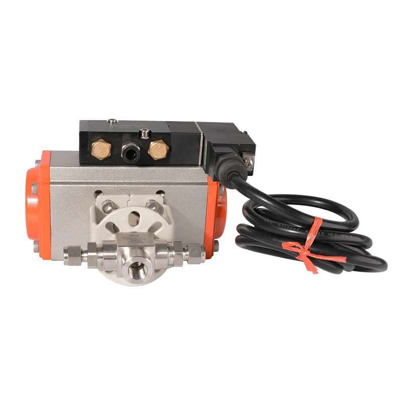 Stainless Steel Pneumatic Trunnion Ball Valve with Explosion Proof Coil Instrument Pneumatic Ball Valve