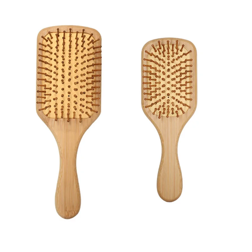 Common Bamboo Hair Comb Wide Tooth and Fine Tooth Detangling Essential Wooden Comb for Home Use