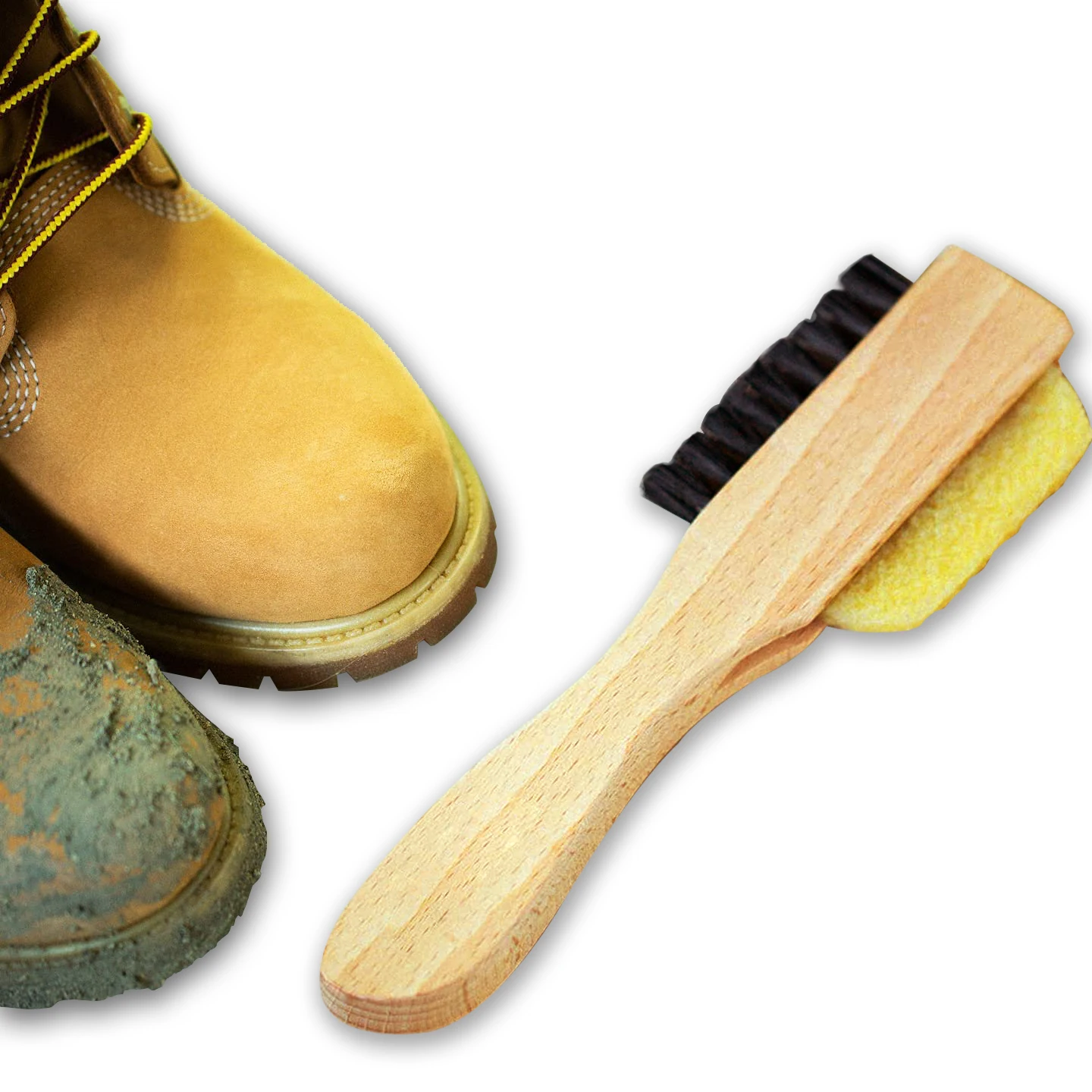 Yellow Rubber Suede Eraser with Soft Bristle Brush for Suede Cleaner and Nubuck Brush