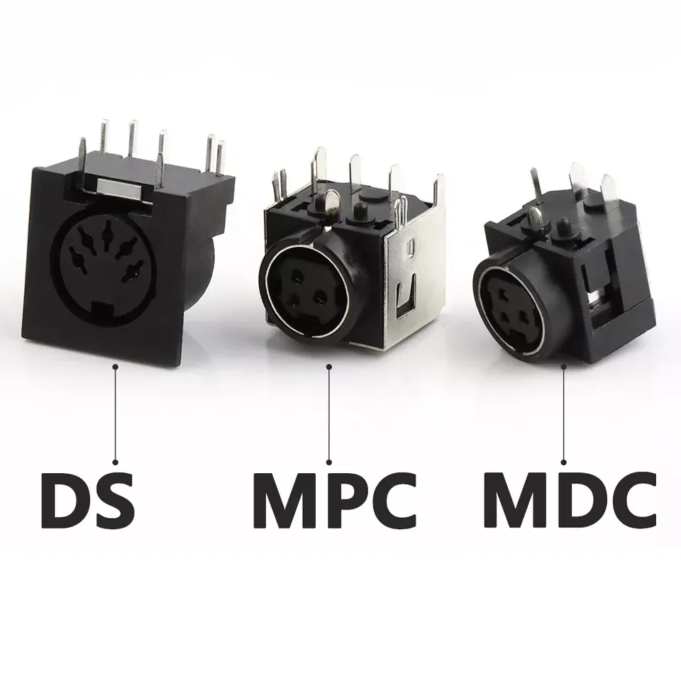 DS-5-03 Din female Connector 5cores pcb Panel Mount DS series 5pins circular din socket connectors