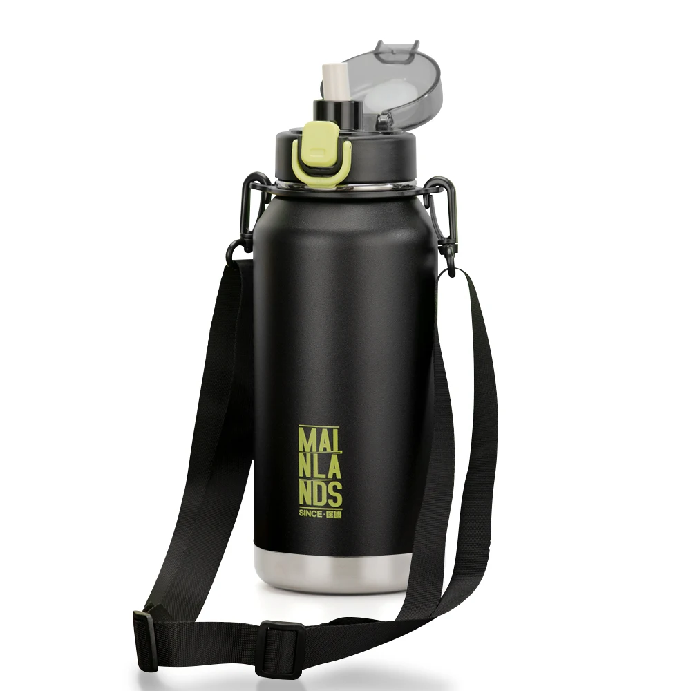 Custom 1100ml Portable Stainless Steel Vacuum Flask Double Wall Insulated Water Bottle with Handle for Hiking Travel Camping