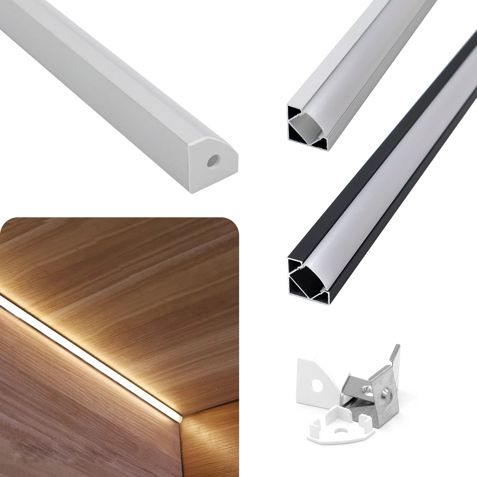 Fashion 006D Led Ceiling Strip Light Led Profile 18*18mm Embedded Aluminum Profile Heat Sink Led Extrusion