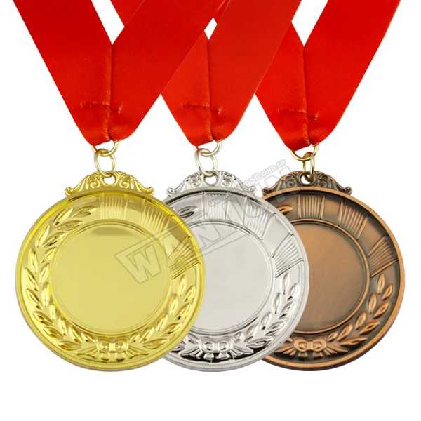 Manufacturer custom wholesale cheap metal plating gold silver bronze blank sports medal