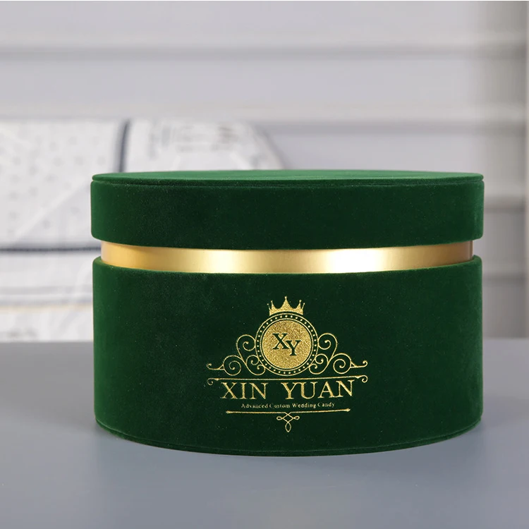 high quality wholesale custom round luxury velvet flower box