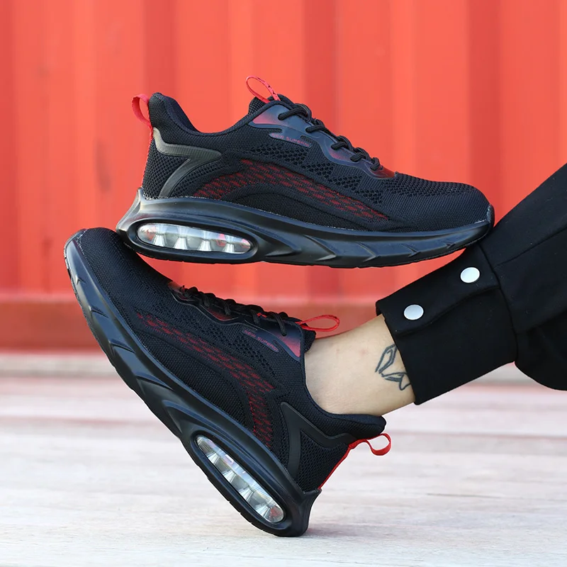 Factory Price Fashion Steel Toe Men Proof Breathable Sneakers Protective Sport Work shoes, Lightweight safety shoes 8805