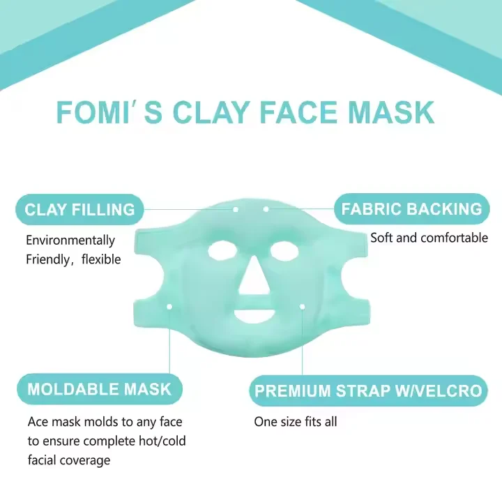 Flexible Cooling Full Facial Clay Face Mask Hot Cold Therapy Supplies for Headache Relief Ice Mask Pack