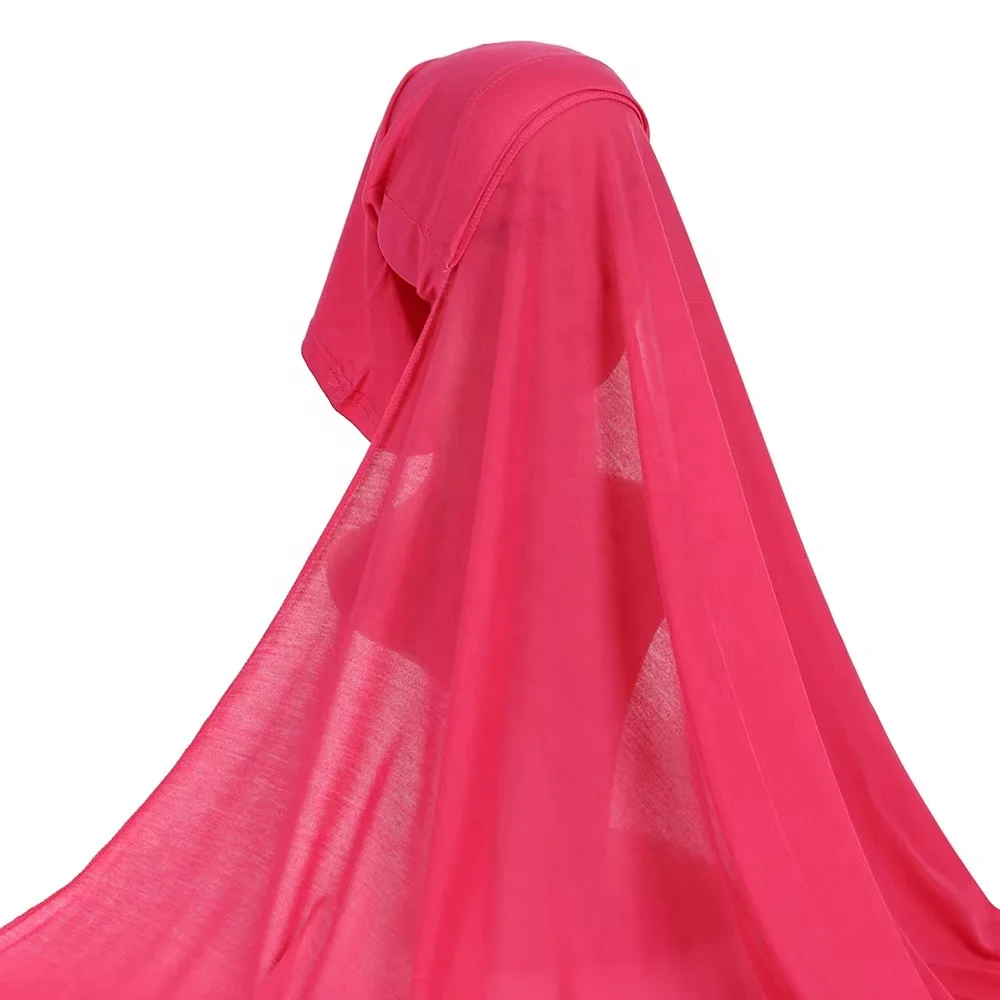 Новинка Лидер продаж трикотажный хиджаб с подкладкой мусульманская женская вуаль Рамадан мгновенный шляпа головной платок шарфы шаль