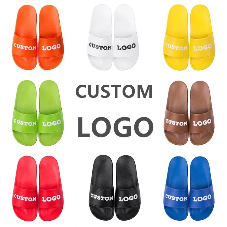 Wholesale Bathroom Shower Slippers Slides Sandals For Men Logo Couple High Quality Chinese Casual Custom Printed Bath Slippers