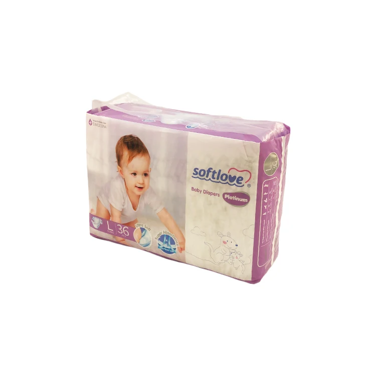 Softlove L 36 Platinum Premium Hot Selling Baby Diaper Pants Factory Directly Sale Baby Disposable Diaper
