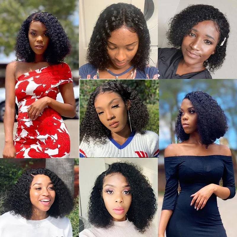 Private Label 1# Deep  Wave Cheap Curly Synthetic Wig Kinky Curly Wigs Hot Sale  Headband Wigs For Black Women
