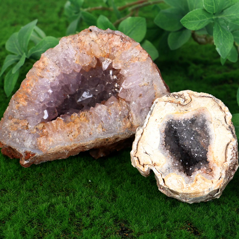 Hot sale natural raw rough stone geode mineral specimen spirit clear quartz agate geode