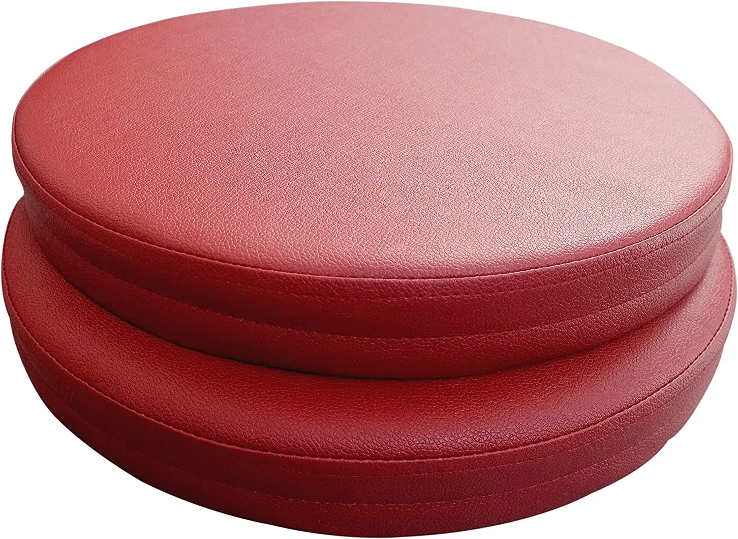 Frabury 2 Pack Round Leather Seat Cushions Office Kitchen Dining Chair Cushions Pads 16x2 Inch (Blue)