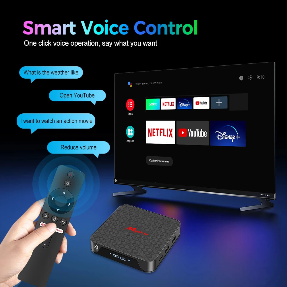 Newest Android tv box Android 10 4K Allwinner H313 ARM A53 Smart TV Box 2GB 16GB  AOSP system  IR/Voice remote control