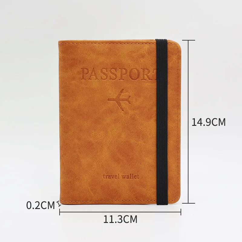 Cross border popular spot PU leather strap passport bag, ticket holder, travel portable SIM card passport holder_3