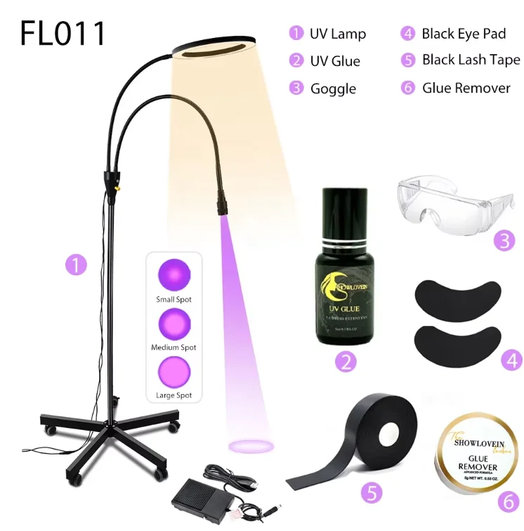 Custom Logo Black White UV Lash Light Eyelash Extension Glue UV Led Eyelash Lamp For Lash Extensions And Glue