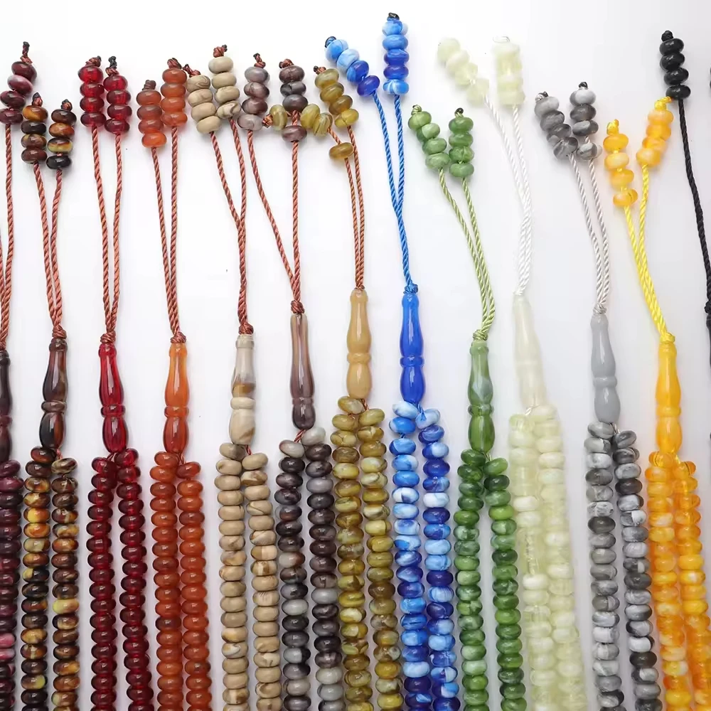 4 5x7 5 мм маленькие мусульманские исламские Молитвенные Четки Tasbih каменные Агатовые кристаллы