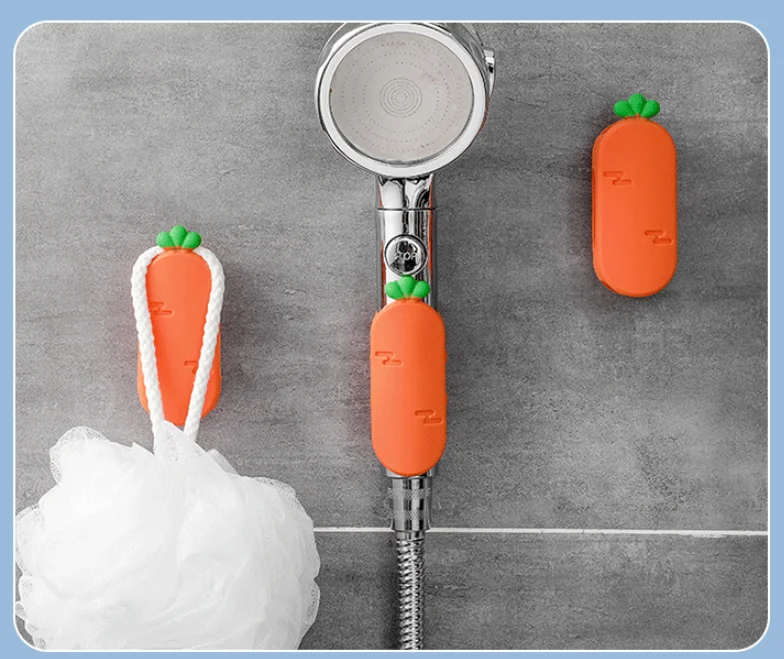 YDS Custom Bathroom Accessories Carrot Silicone Shower Holder Suction Shower Silicone Bracket