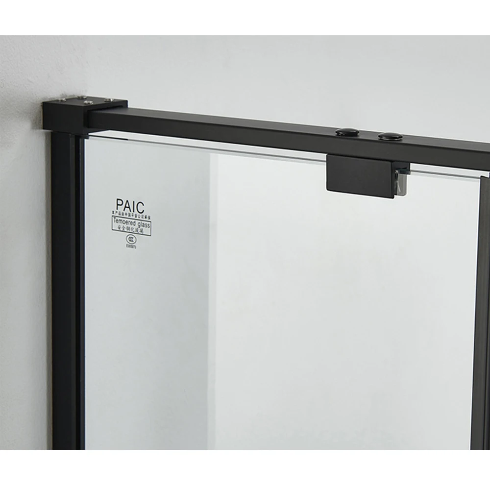 Shower Door Hinge Enclosure Single Opening Shower rooms Black Frame 304 Stainless Steel Tempered Glass Steam Bathroom Cabins