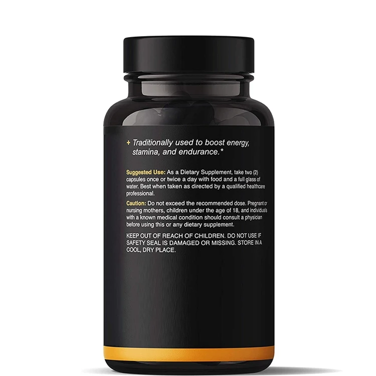 Black Maca Root Veggie Capsules Vegan Non-GMO Gluten-Free Max Strength Organic Maca Root Powder Capsules
