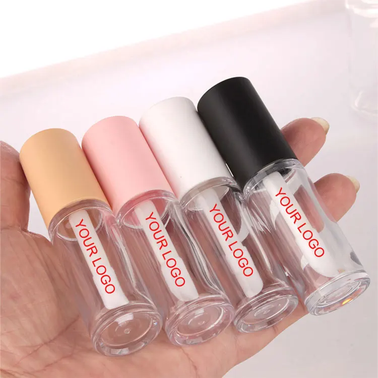 6ml10ml Round Thick Pink Rose Gold Lip Gloss Container Large Size Lipgloss Tubes Custom Logo Empty Lip Gloss Tube With Big Brush