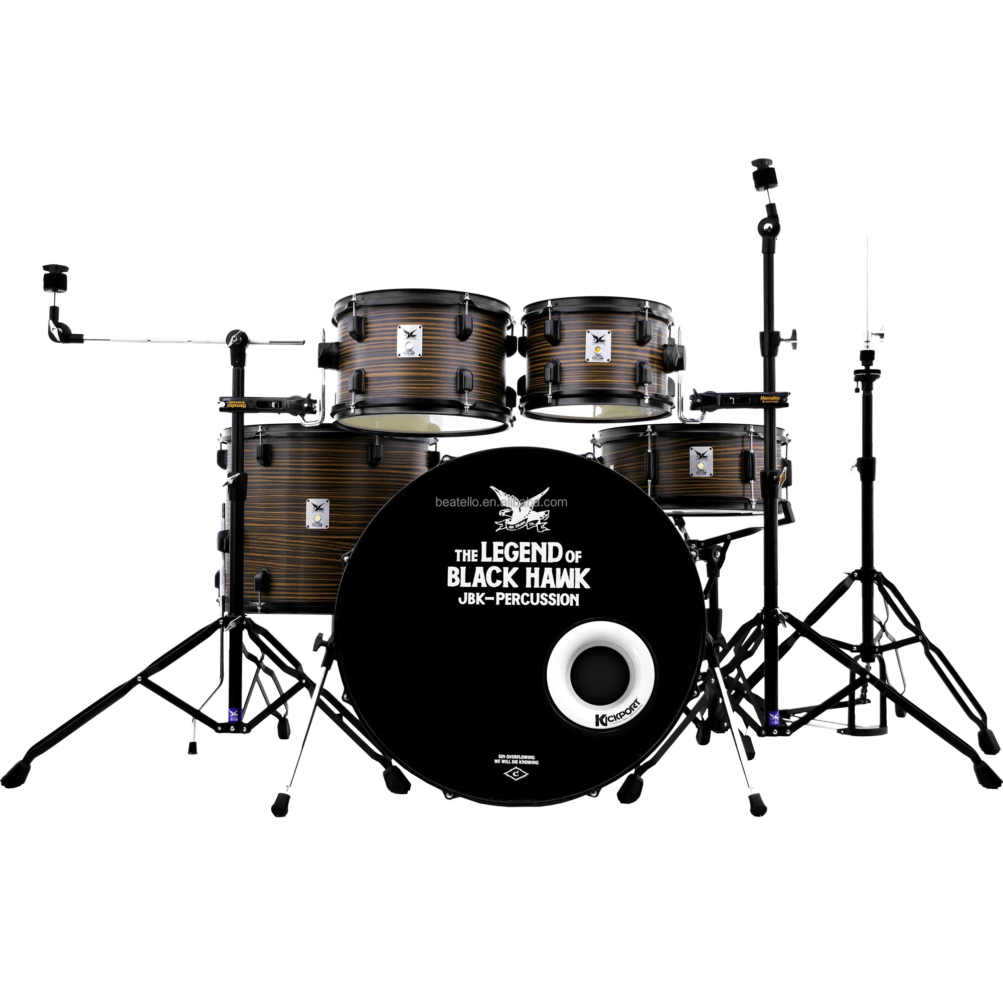 JBK Drums Set 5Pcs Musical Percussion Instrument Basswood Drum Set High Quality Full Sizes Professional Drum Kit