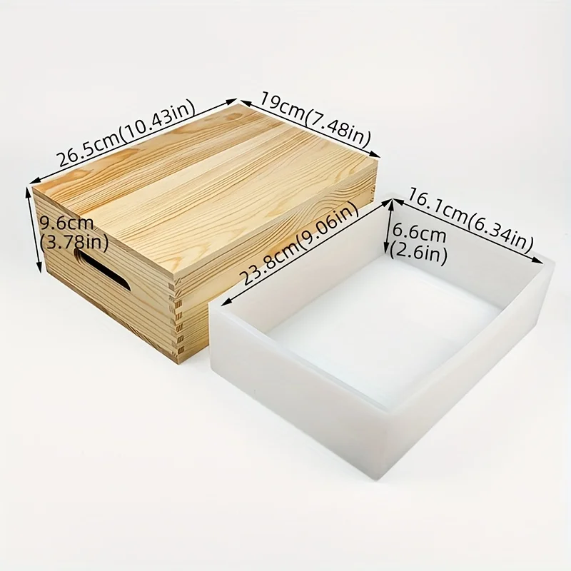 Professional 8000ml Silicone Soap Mold Kit with Wooden Box Durable Easy Clean for DIY Crafts