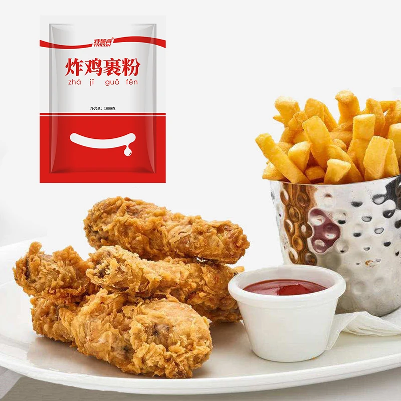 Прямая продажа 1 кг Белый Удобный пакет жареная курица порошок покрытия для еды
