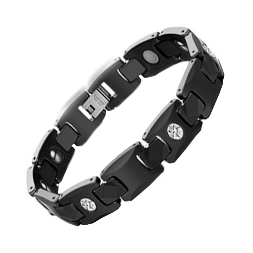 Black White Mens Magnetic Ceramic Bracelets