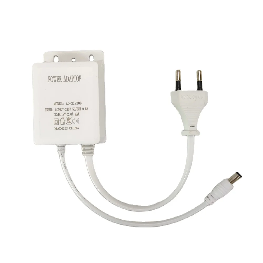 EU/US/UK/AU Plug Adapter Security Outdoor Camera Adapter Ip66 Waterproof Ac 100-240v Input Dc12v 2a Power Supply