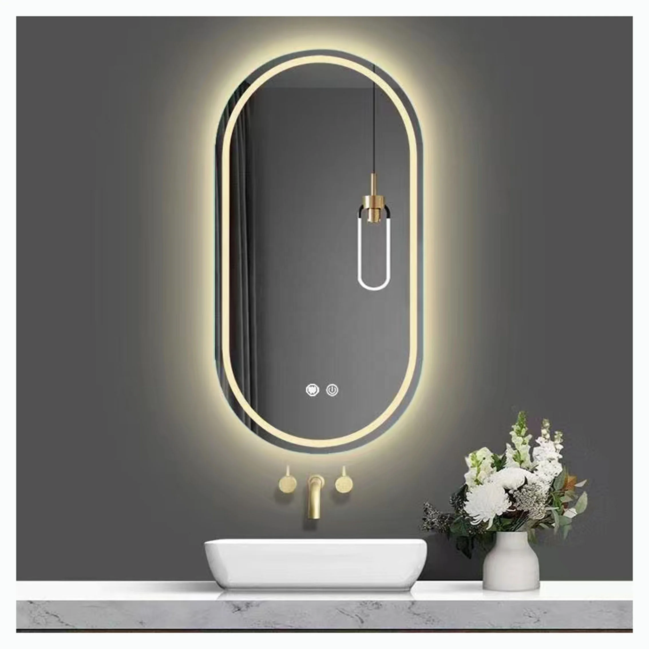 New Arrival Round Bathroom Mirror with Anti-fog and Double Coated 914x1220mm Glass