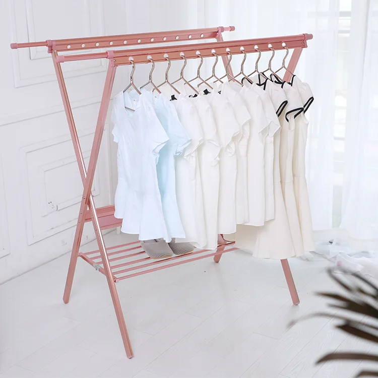 Factory Direct Selling Aluminum Stand Folding Clothes Hanger Rack