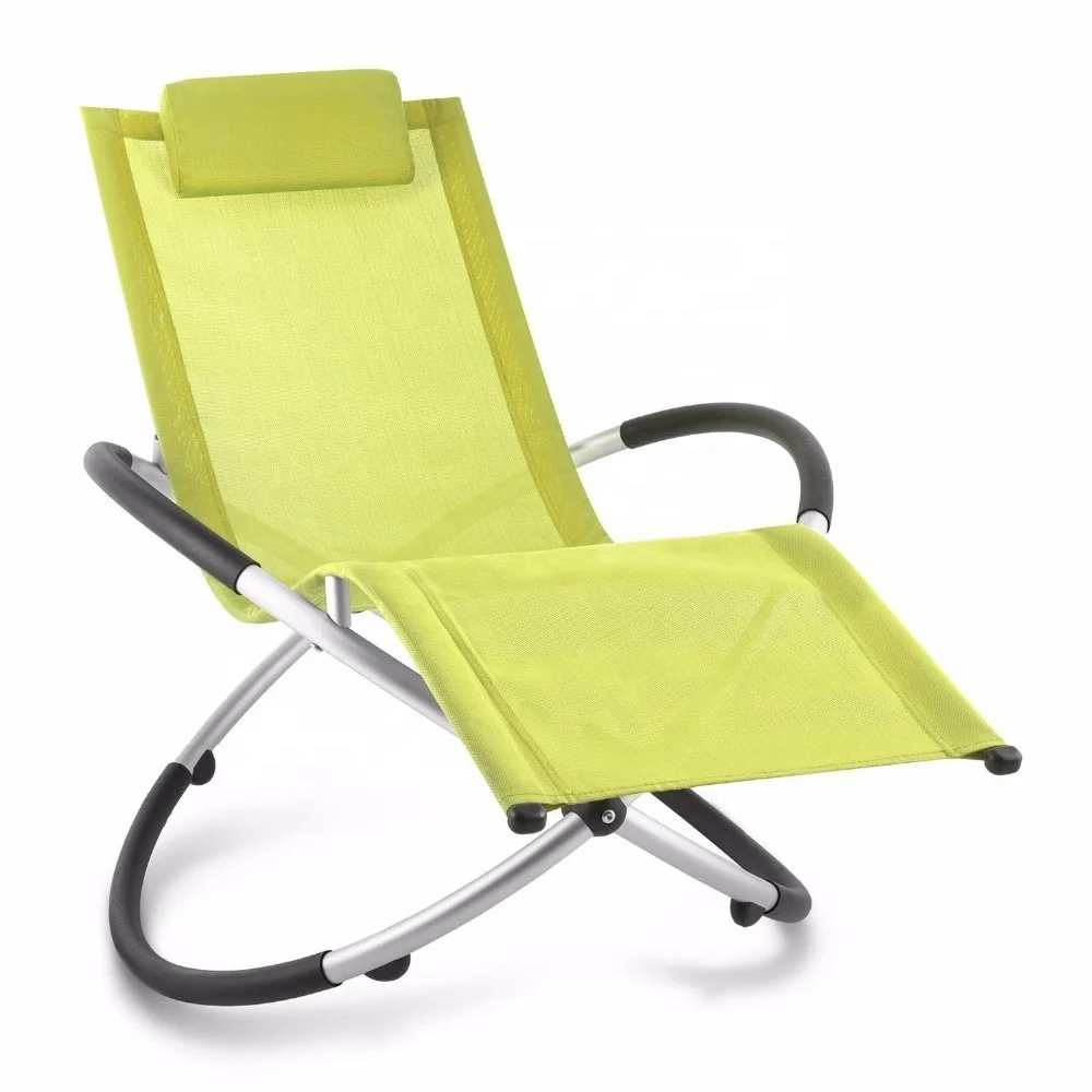 Rocking Sun Lounger Folding Garden Rocking Chair Aluminium Frame Sun Lounger