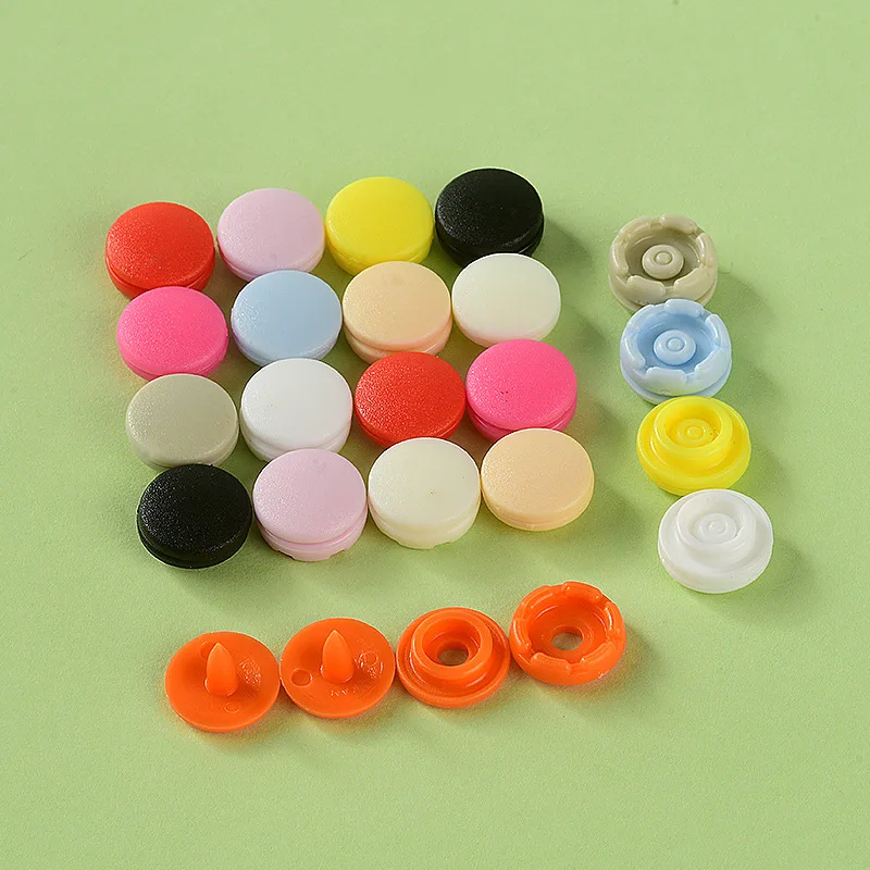 Round Plastic Snap Button Baby Clothes Diaper Buttons Snaps Fasteners Clips Press Studs Clothing Accessories