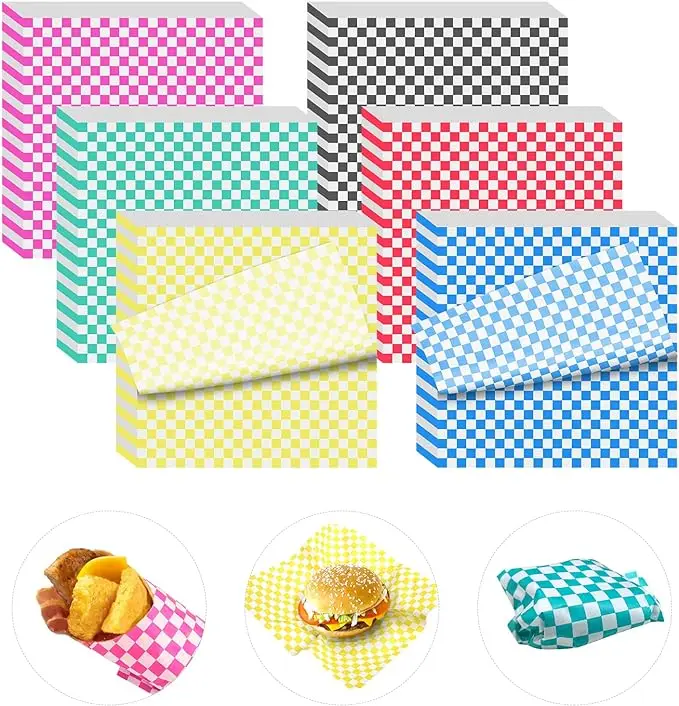 Greaseproof Colored Parchment Paper Food Basket Liner Deli Wax Sheets Sandwich Wrap Paper food grade wrappers butter paper