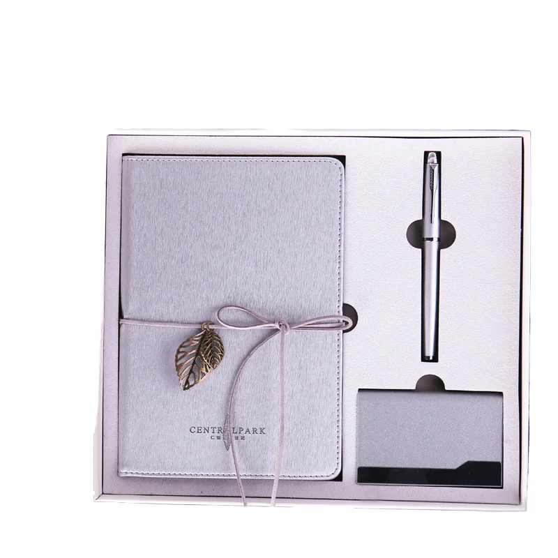 New High Quality Promotional Business Gift Set Luxury Pen Metal ball pen loose Leaf notebook -P-605