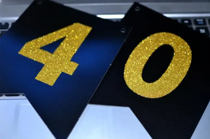 
Cheers to 30 40 50 Years Gold Glitter Banner For Adult Birthday Party Decorations 