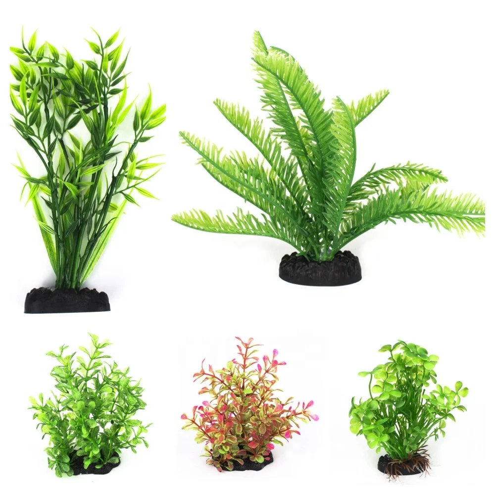 Fish tank aquascape aquarium ornament artificial plastic lily wer plant decoration