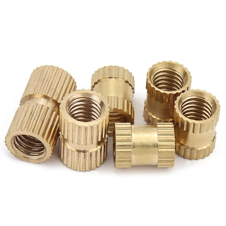 In stock M2 M2.5 M3 M4 M5 M6 M8 brass H62 threaded insert nut hot melt insert knurled nuts aerodry
