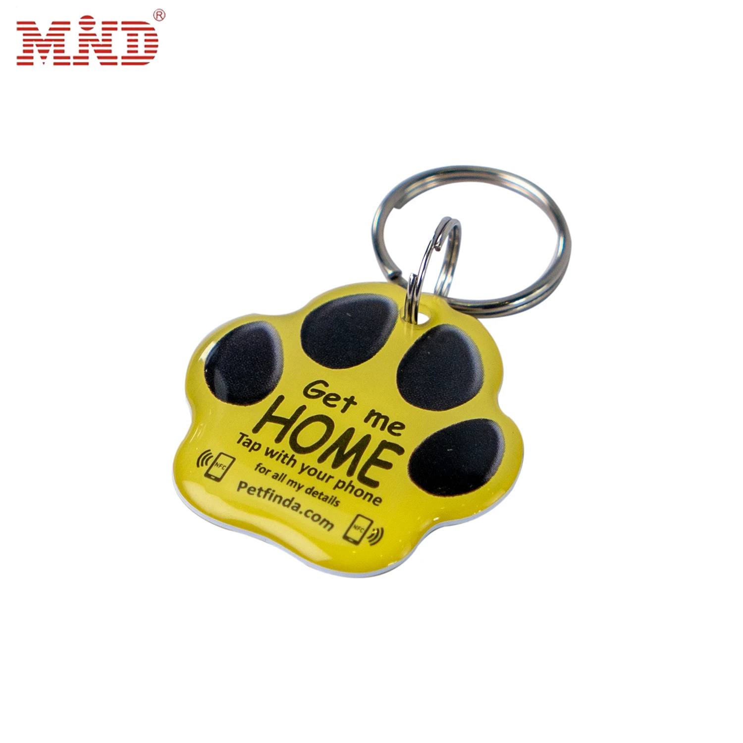 Printed Logo NFC ID pet tracking tag rfid Keychain qr code dog tag