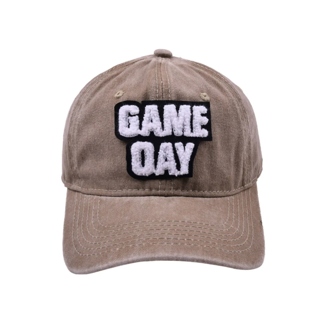 Unisex Women Washed Snapback Cap Sun Visor Hat 5 Colors Game Day Letter Baseball Cap Outdoor Sports Caps